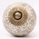 White Round Crackle Cream Dresser Knob