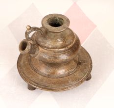 Vintage Finish Brass Hookah Base from Central India