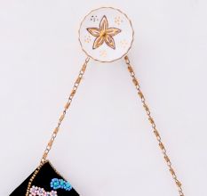 Golden Flower Ceramic Wall Hook