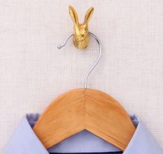 Golden Rabbit Metal Wall Hook