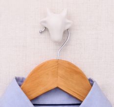 White Handmade Cow Face Ceramic Wall Hook