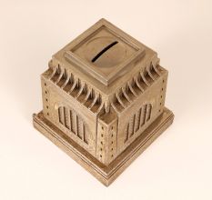 Vintage Handmade Used Metal Money Bank for Decoration