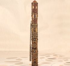 Handmade Brass Copper Cylindrical Message Box in Nepalese Art