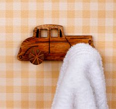 Natural Wooden Adhesive Car Design Wall Hook