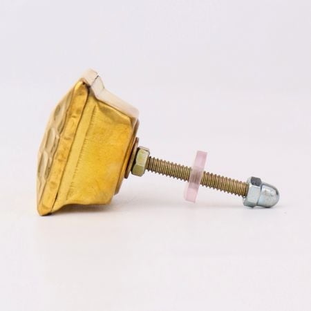 Square Brass Hammered Cabinet Knobs