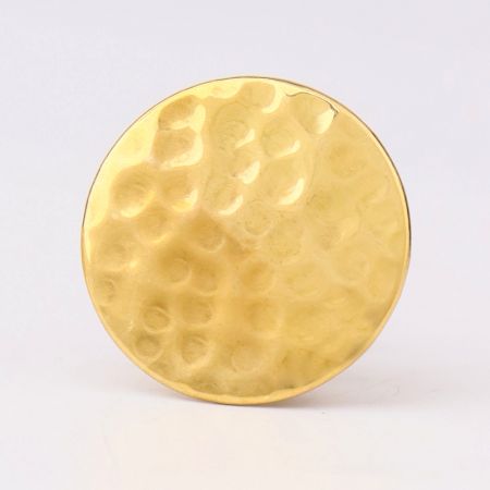 Round Brass Hammered Cabinet Knobs