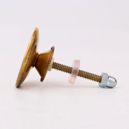 Round Brass Hammered Cabinet Knobs