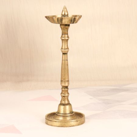 South Indian Art Finest Brass Oil Lamp with 5 Jyots for Decor
