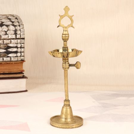 South Indian Adjustable Finest Brass Oil Lamp for Decoration