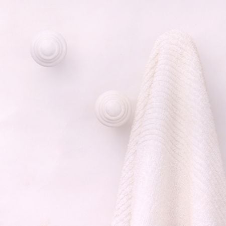 White Solid Ceramic Wall Hooks-3 Pieces