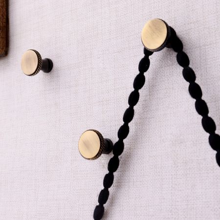 Antique Round Brass Wall Hooks-3 Pieces