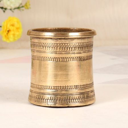 Handmade Beautiful Brass Panchpatra Pot for Prayer Room