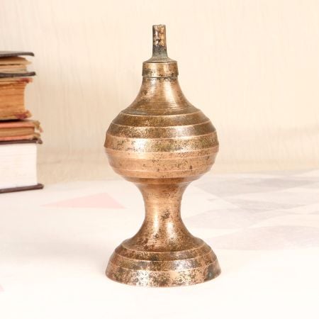 Traditional Handcrafted Brass Oil Lamp from Central India