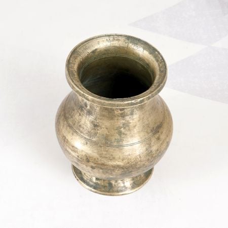 Gujarati Art Handmade Brass Holy Water Pot for Indoor Decor