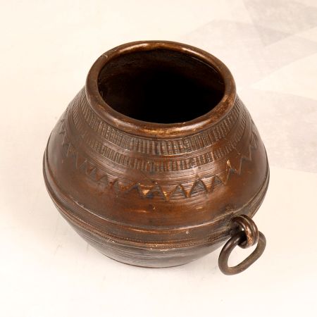 Handmade Indian Brass Rice Measurement Bowl from Odisha