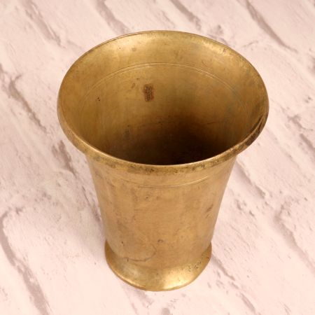 Beautiful Sturdy Brass Holy Panchpatra Cup for Vintage Collection