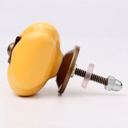Mustard Handmade Ceramic Square Cabinet Knob