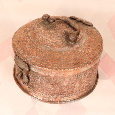 Islamic Art Engraved Jewelry Box in Vintage Finish from Hyderabad