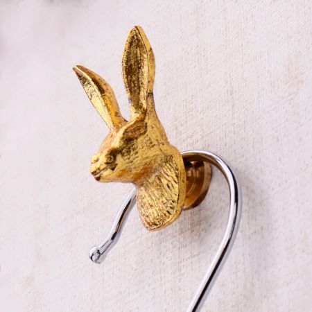 Golden Rabbit Metal Wall Hook
