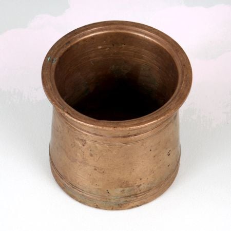 Indian Traditional Small Brass Panchpatra Pot for Rituals
