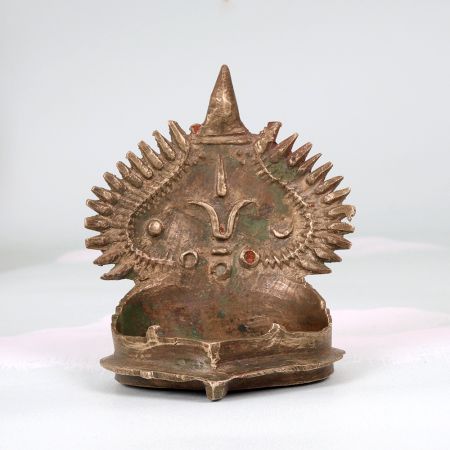 Vintage Handcrafted Gajlaxmi Oil Lamp Made of Finest Brass