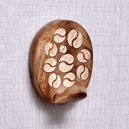 Wooden Brown White No Damage Wall Adhesive Hooks-Pack of 6