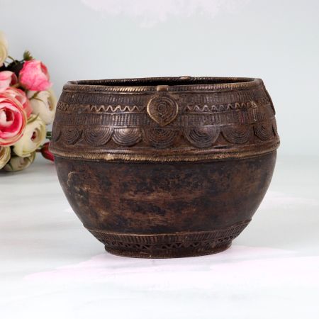 Indian Vintage Brass Rice Measurement Bowl from Odisha