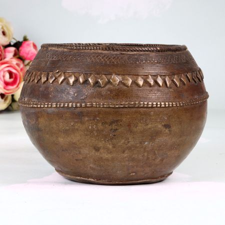 Handcrafted Indian Brass Measurement Bowl in Vintage Finish