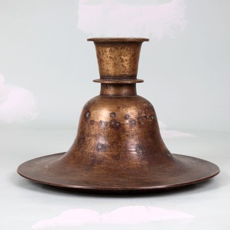 Plain Brown Vintage Brass Hookah Base for Flower Decoration