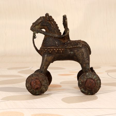 Vintage Finish Brass Horse with Rider for Home Decoration