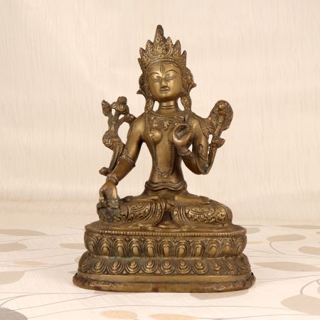 Traditional Finest Brass Goddess Tara Statue for Prayer Room