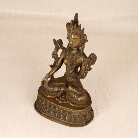 Traditional Finest Brass Goddess Tara Statue for Prayer Room
