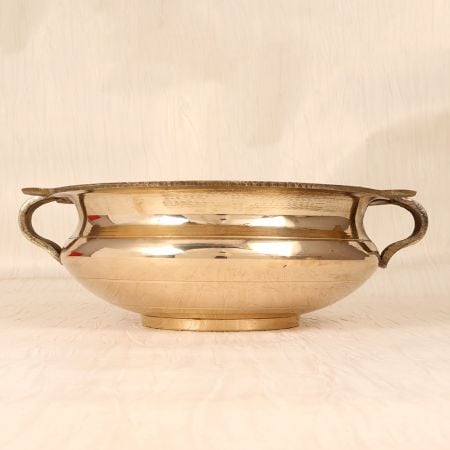 Handmade Traditional Golden Finish Brass Urli for Indoor Decor