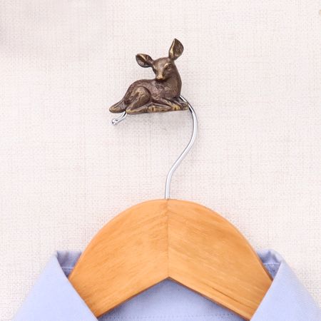 Antique Fawn Metal Wall Hook For Hanging