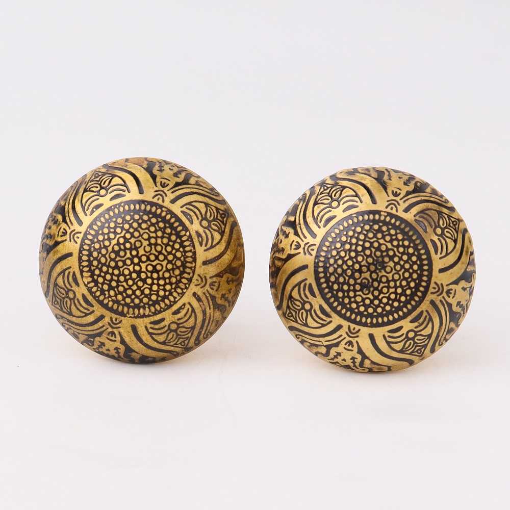 Modern Brass Floral Drawer Knobs