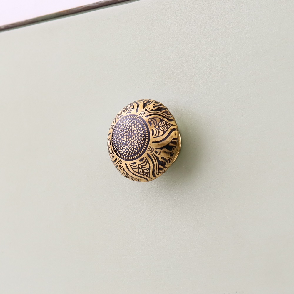 Modern Brass Floral Drawer Knobs