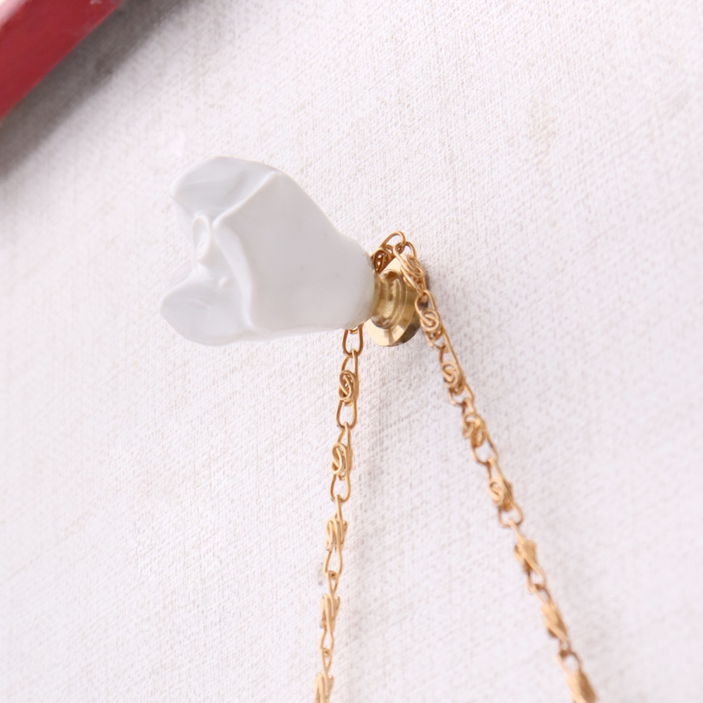 White Small Rose Ceramic Wall Hook