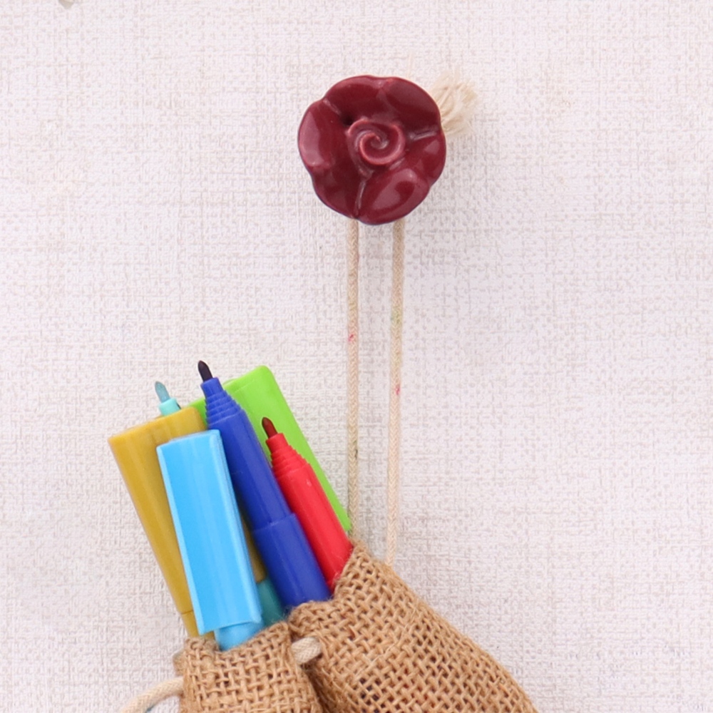 Cherry Small Rose Ceramic Wall Hook