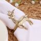 Handcrafted Reindeer Brass Napkin Ring in Set of 4