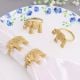 High-Quality Brass Elephant Napkin Ring in Set of 4