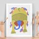 Hand-Painted Beautiful Elephant Gond Art Painting by Durgabai Vyam