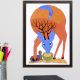 Gond Art Acrylic Paper Painting of Swamp Deer for Decoration