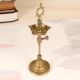 Vintage Handcrafted Oil Lamp Made of Brass with 5 Jyots