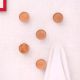 Round Natural Wooden Wall Hooks-6 Pieces