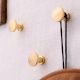 Gold Round Shape Brass Modern Wall Hooks-3 Pieces