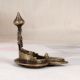 Handcrafted Vintage Brass Oil Lamp in Christian Art