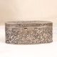 Vintage Grey Finish Metal Oval Box with Engraving for Decoration