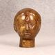 Brown Handmade Brass Small Lady Head for Home Decor