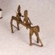 Tribal Art Vintage Brass Elephant with Two Rider for Decoration