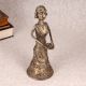Indian Handmade Brass Standing Tribal Lady for Decoration